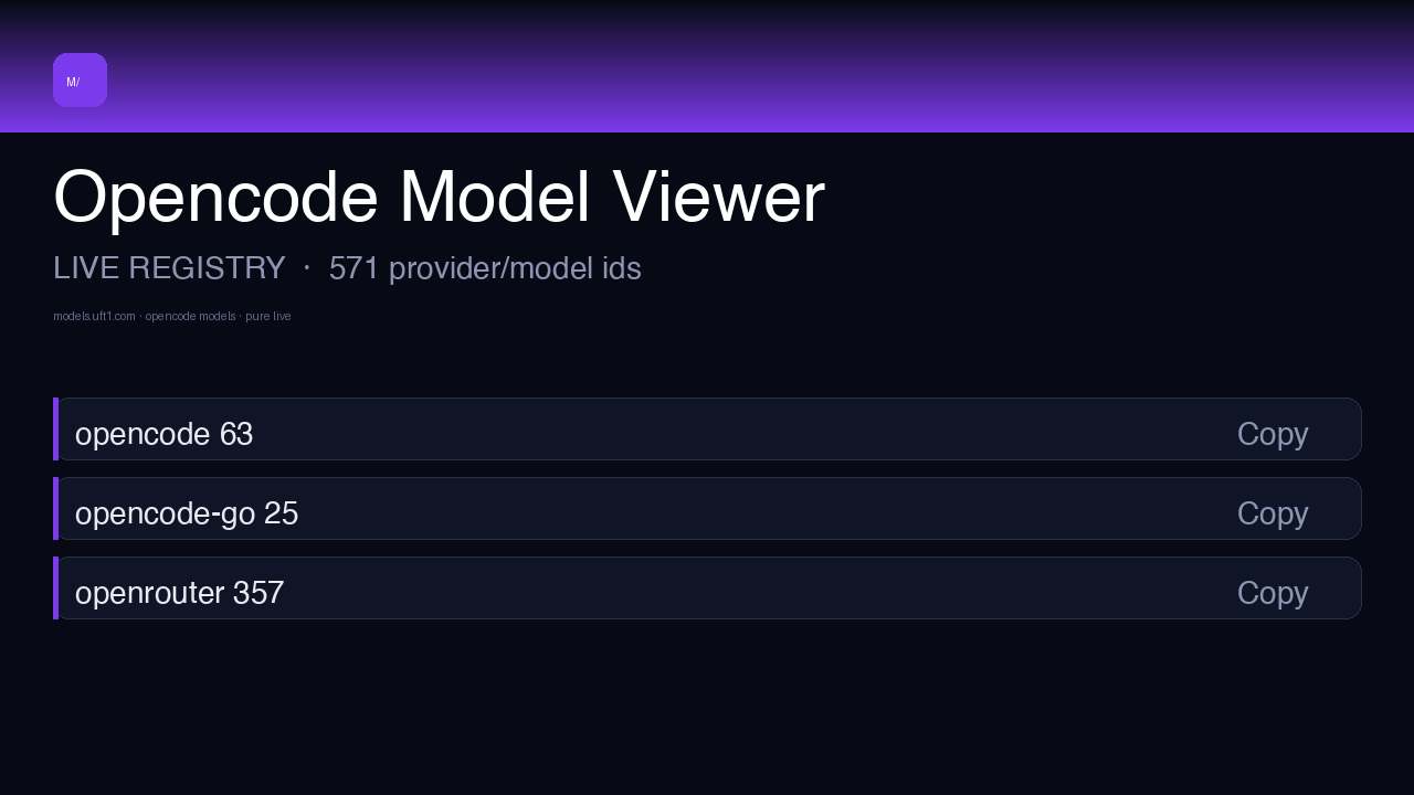 Opencode Model Viewer